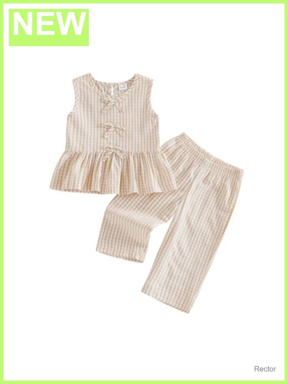 Toddler Girls 2-Piece Outfit Ruffle Sleeveless Top & Pants Set